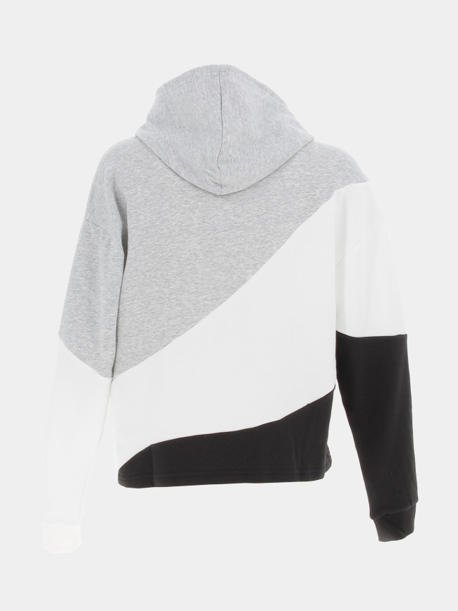 Sweat à capuche crop colorblock cat gris noir blanc fille - Puma