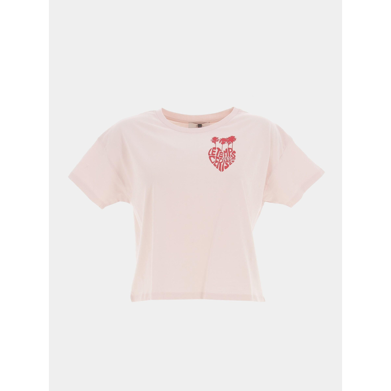 T-shirt crop palmagi rose fille - Le Temps Des Cerises