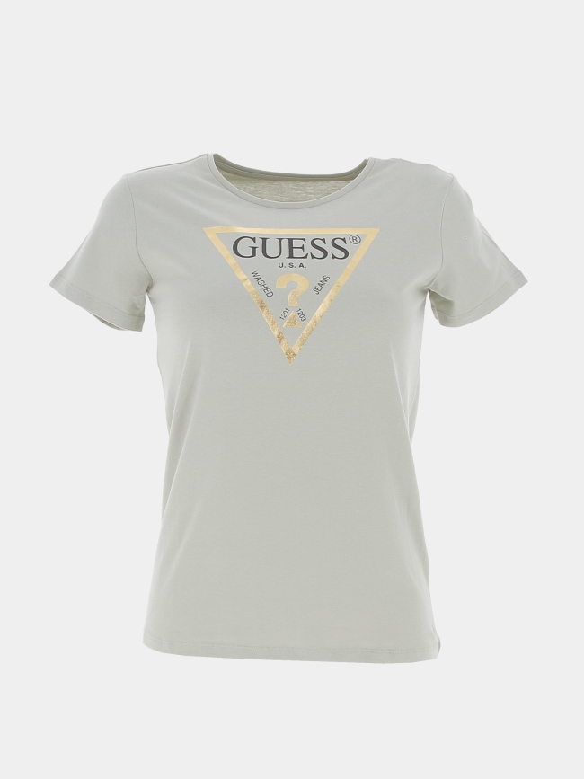 T-shirt éco logo light doré kaki fille - Guess
