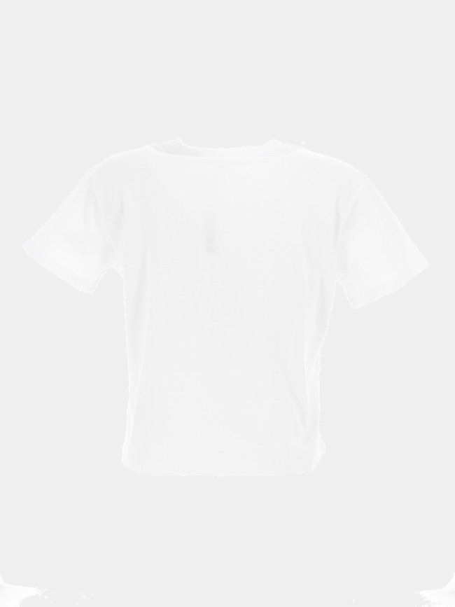 T-shirt crop logo coloré blanc fille - Guess