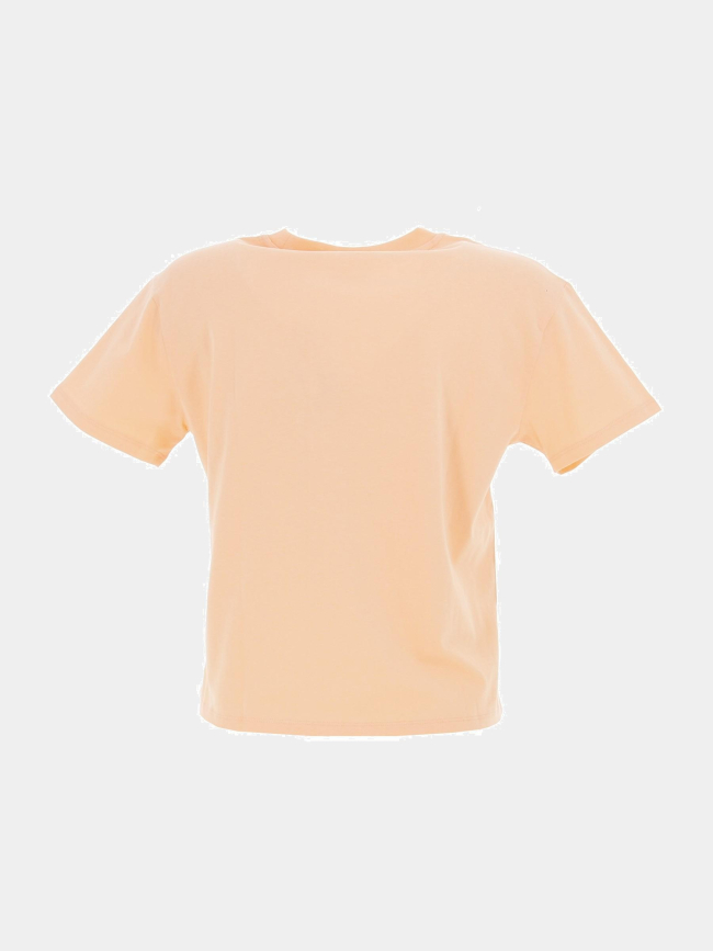 T-shirt crop logo orange fille - Guess