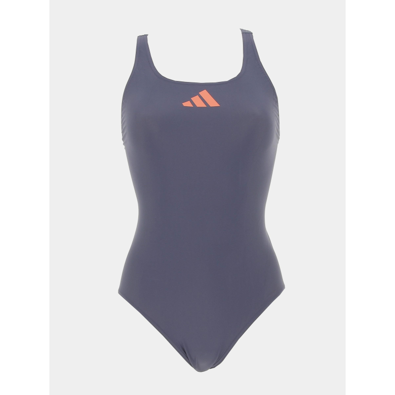 Maillot de bain de natation 1 pièce 3 bars violet femme - Adidas