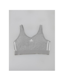 Brassière de sport 3 stripes gris chiné femme - Adidas