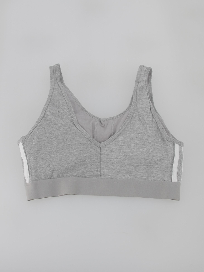 Brassière de sport 3 stripes gris chiné femme - Adidas