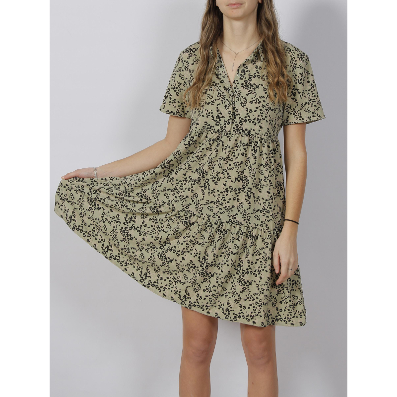 Robe piper animal vert femme - Jacqueline De Yong