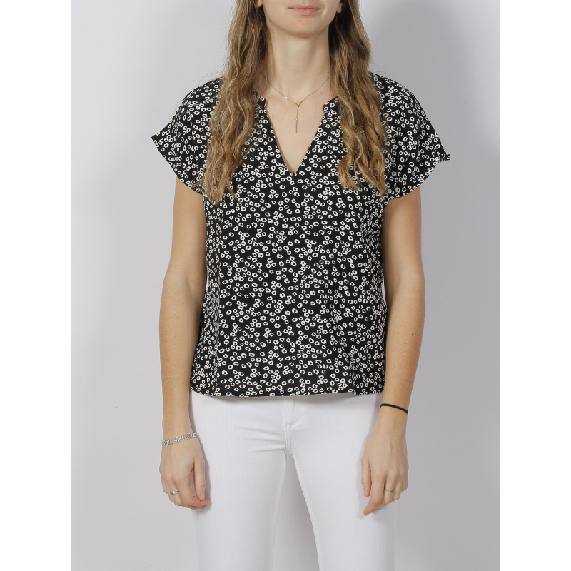 T-shirt à fleurs lion noir blanc femme - Jacqueline De Yong