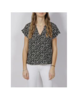 T-shirt à fleurs lion noir blanc femme - Jacqueline De Yong