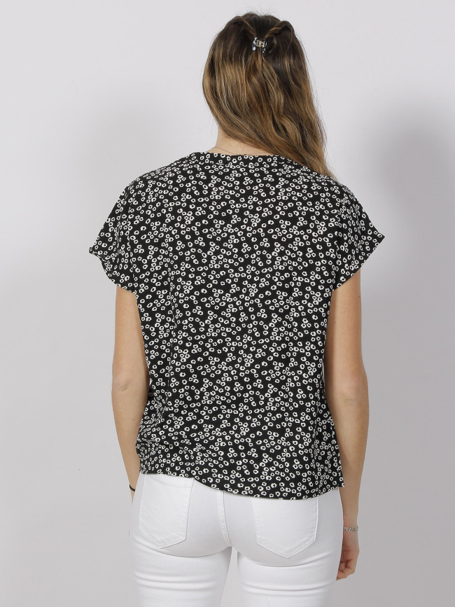 T-shirt à fleurs lion noir blanc femme - Jacqueline De Yong