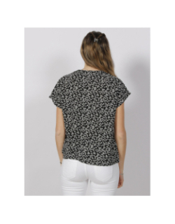 T-shirt à fleurs lion noir blanc femme - Jacqueline De Yong