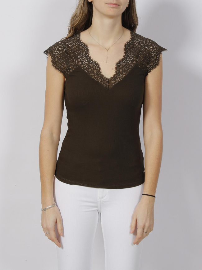 Débardeur dentelle ena kaki femme - Morgan