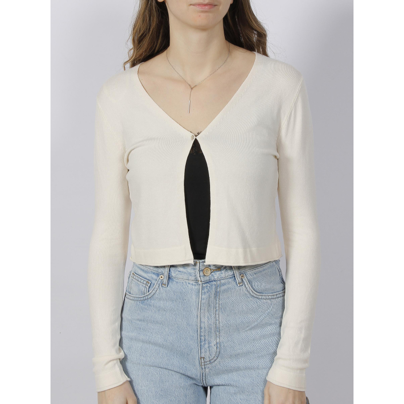 Gilet court zina blanc écru femme - Morgan