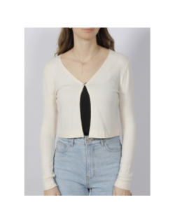 Gilet court zina blanc écru femme - Morgan