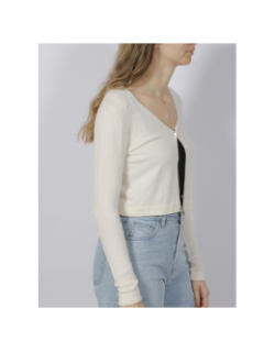 Gilet court zina blanc écru femme - Morgan