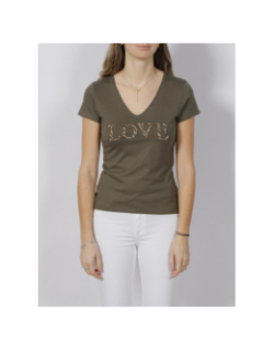 T-shirt love kaki femme - Morgan