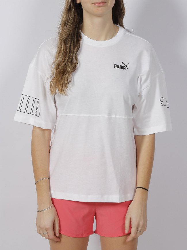 T-shirt ample block blanc femme - Puma