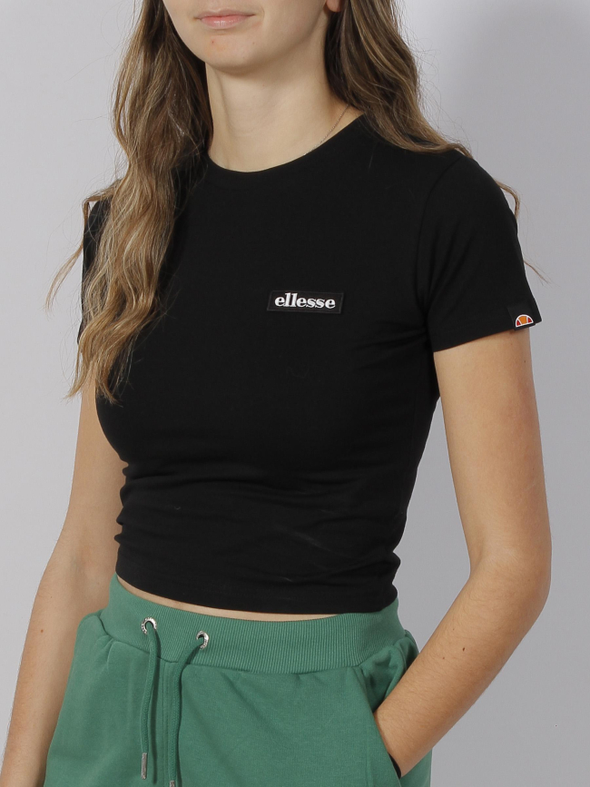 T-shirt crop chelu noir femme - Ellesse