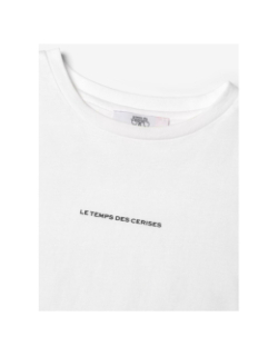 T-shirt crop vinagi blanc fille - Le Temps Des Cerises