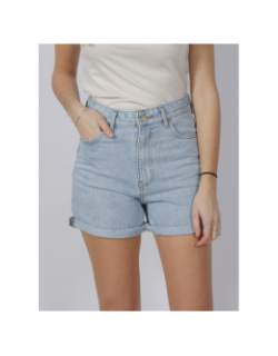 Short en jean taille haute mom roller bleu femme - Teddy Smith