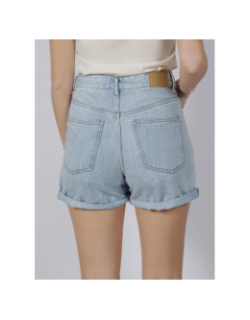 Short en jean taille haute mom roller bleu femme - Teddy Smith