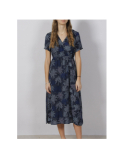 Robe midi fendu missa bleu marine femme - Teddy Smith