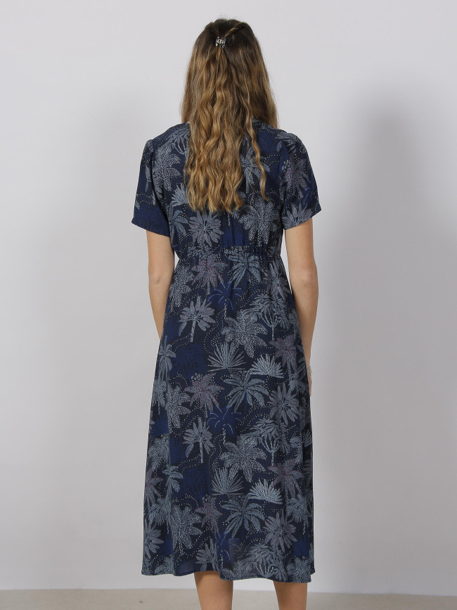 Robe midi fendu missa bleu marine femme - Teddy Smith