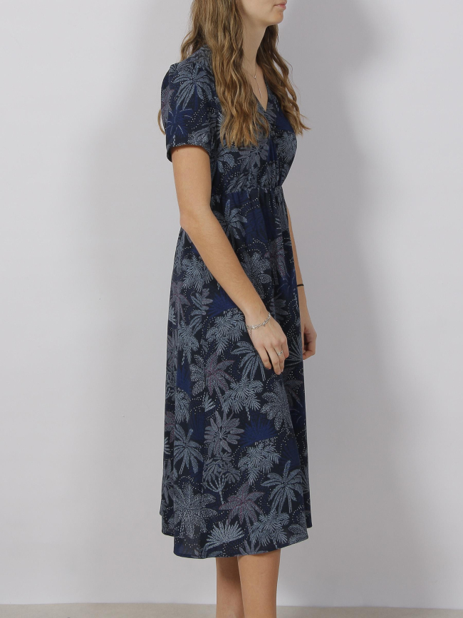 Robe midi fendu missa bleu marine femme - Teddy Smith