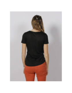 T-shirt col v pertel noir femme - Sun Valley