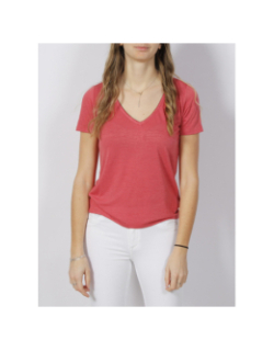 T-shirt col v pertel rose femme - Sun Valley