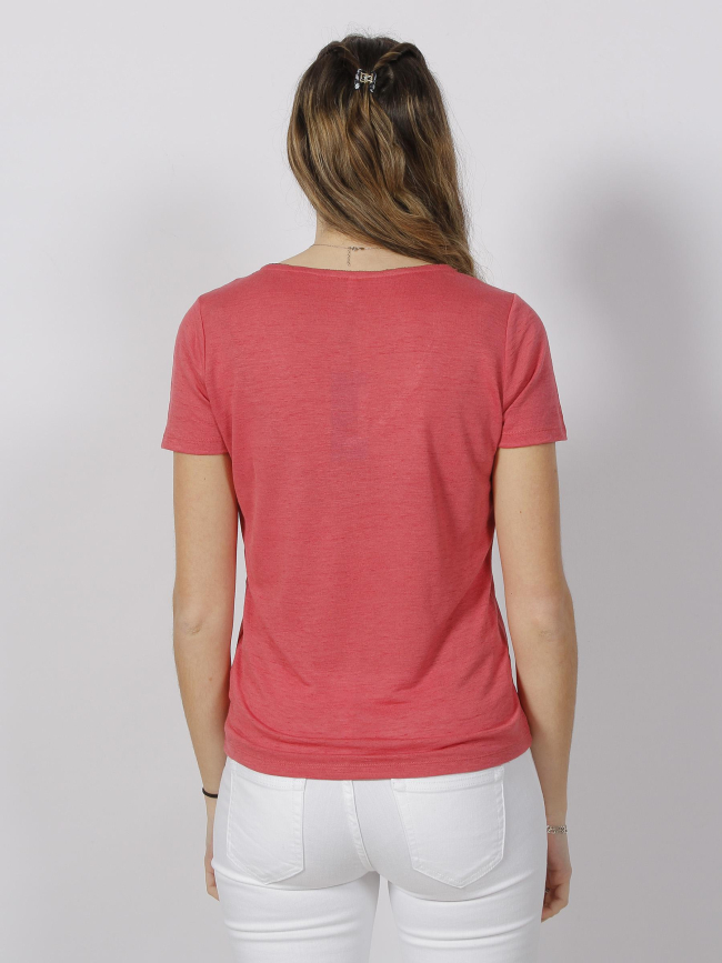 T-shirt col v pertel rose femme - Sun Valley