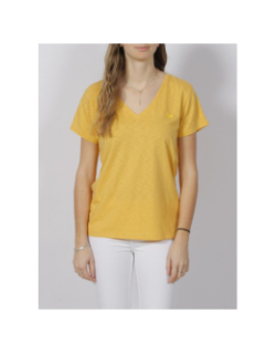 T-shirt studios logo brodé jaune femme - Superdry