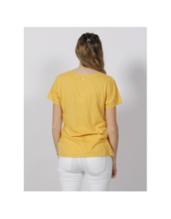 T-shirt studios logo brodé jaune femme - Superdry