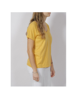 T-shirt studios logo brodé jaune femme - Superdry