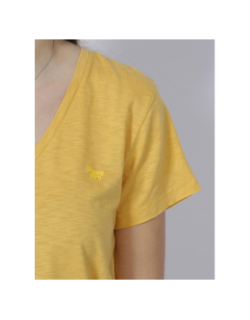 T-shirt studios logo brodé jaune femme - Superdry