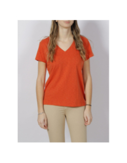 T-shirt studios logo brodé orange femme - Superdry