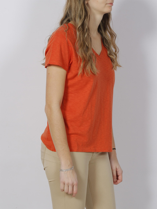 T-shirt studios logo brodé orange femme - Superdry