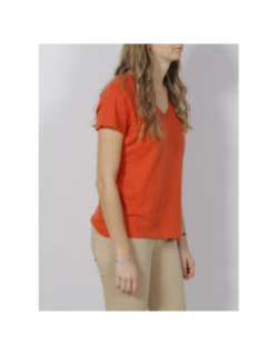 T-shirt studios logo brodé orange femme - Superdry