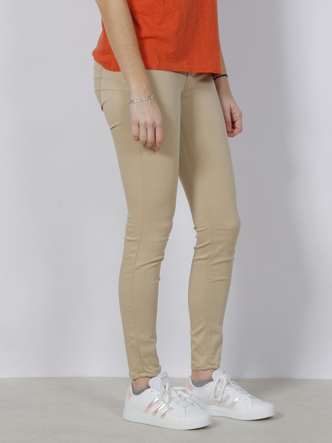 Jean skinny double up one size beige femme - Tiffosi