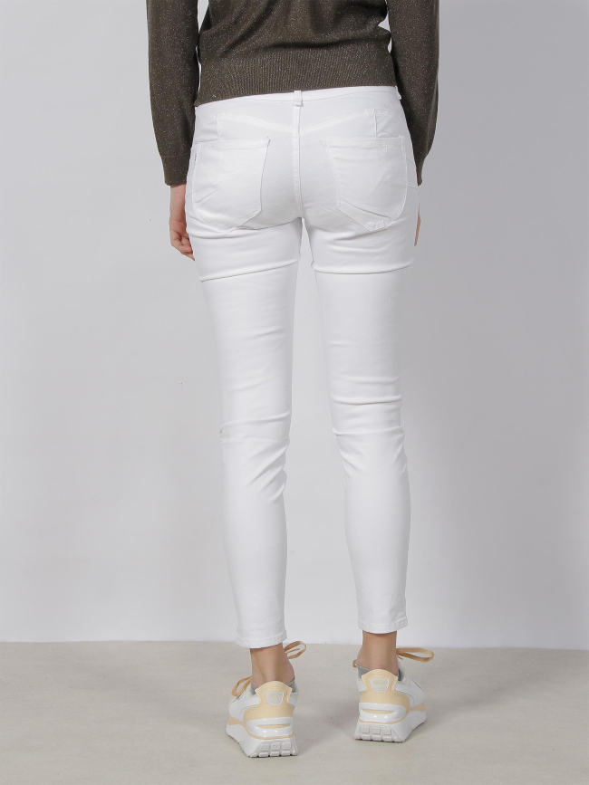 Jean skinny taille haute double up 431 blanc femme - Tiffosi