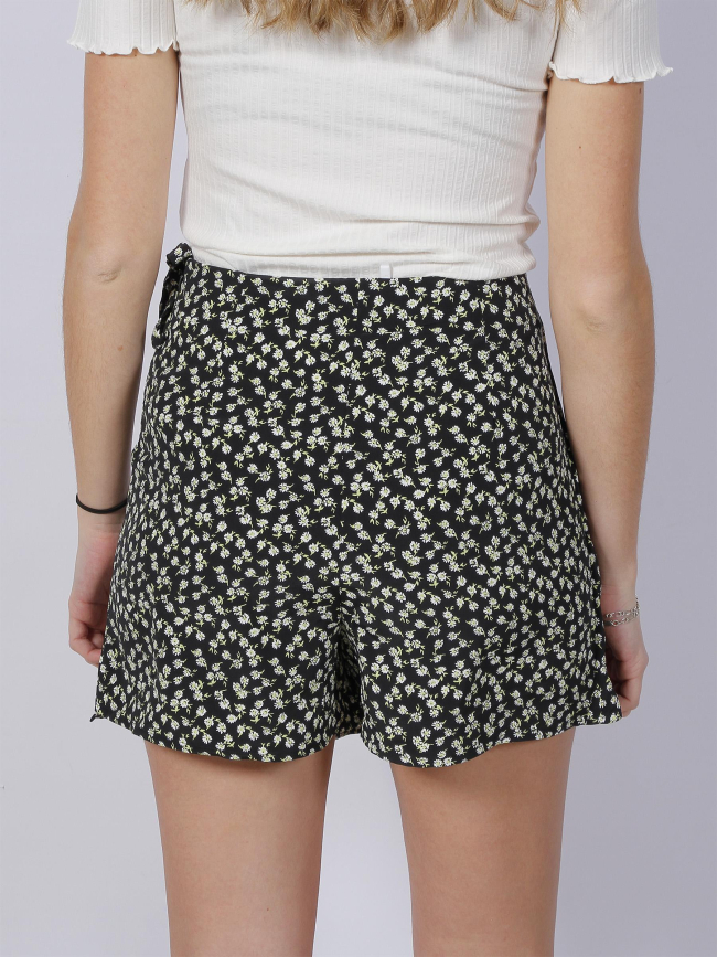 Jupe short à fleurs roseli noir femme - Tiffosi