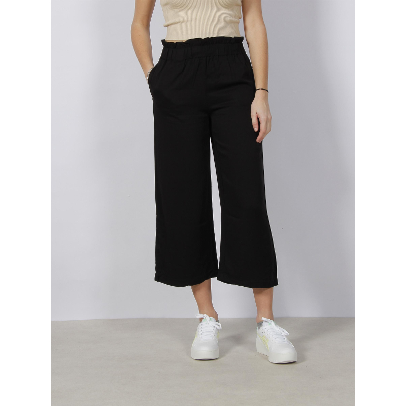 Pantalon fluide large crop caly noir femme - Only