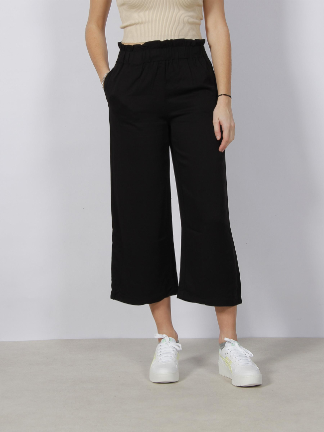 Pantalon fluide large crop caly noir femme - Only