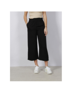 Pantalon fluide large crop caly noir femme - Only