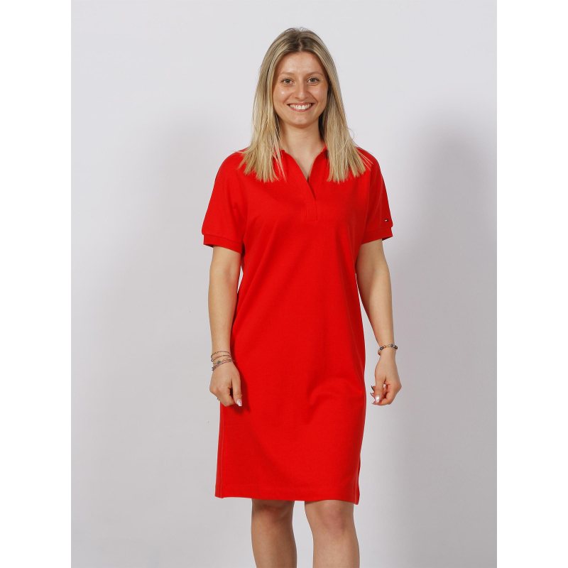 Robe polo droite relaxed rouge femme - Tommy Hilfiger