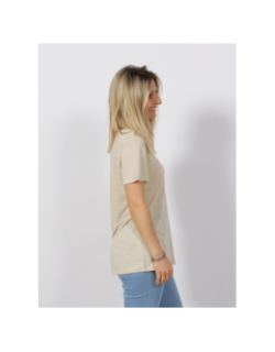 T-shirt regular col v lin beige femme - Tommy Hilfiger