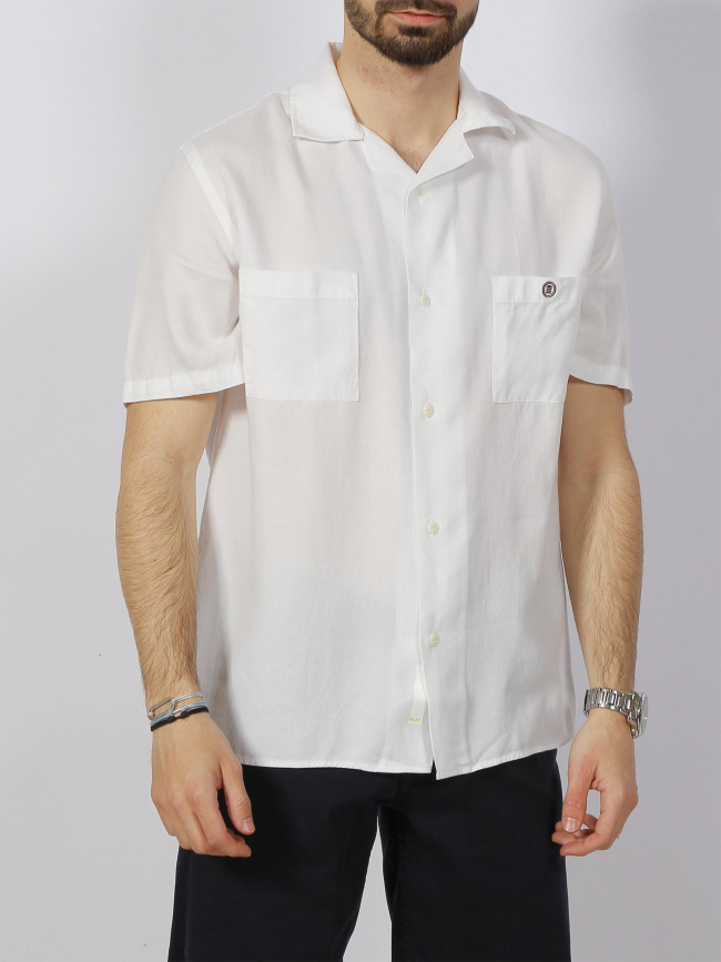 Chemise légère hawai blanc homme - Serge Blanco