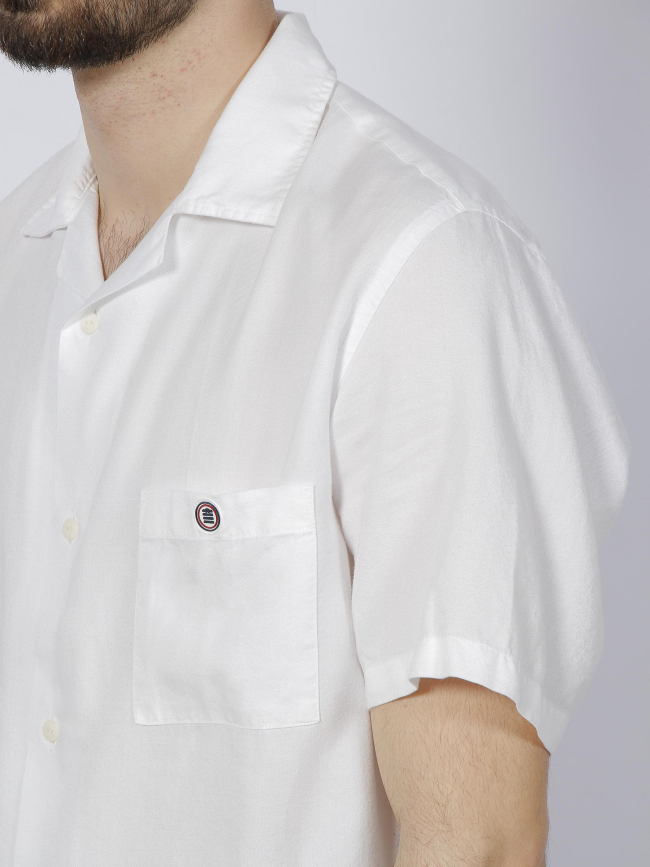 Chemise légère hawai blanc homme - Serge Blanco