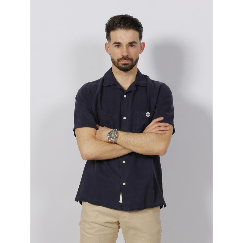 Chemise légère hawai bleu marine homme - Serge Blanco