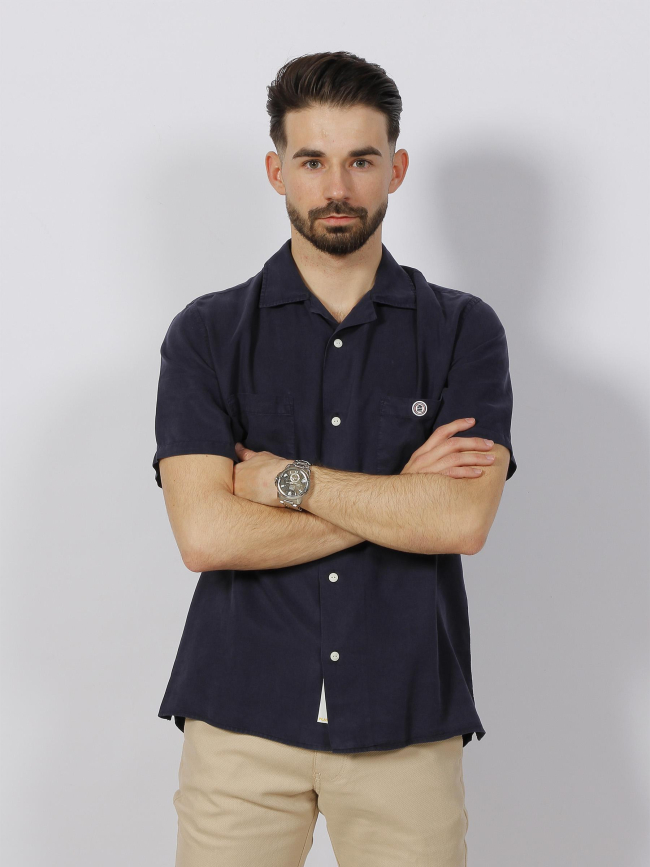 Chemise légère hawai bleu marine homme - Serge Blanco