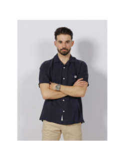 Chemise légère hawai bleu marine homme - Serge Blanco