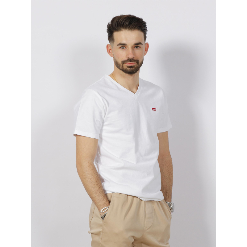 T-shirt original col v blanc homme - Levi's